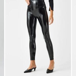 SPANX NWT Faux Leather Leggings Women's S Black (runs small)